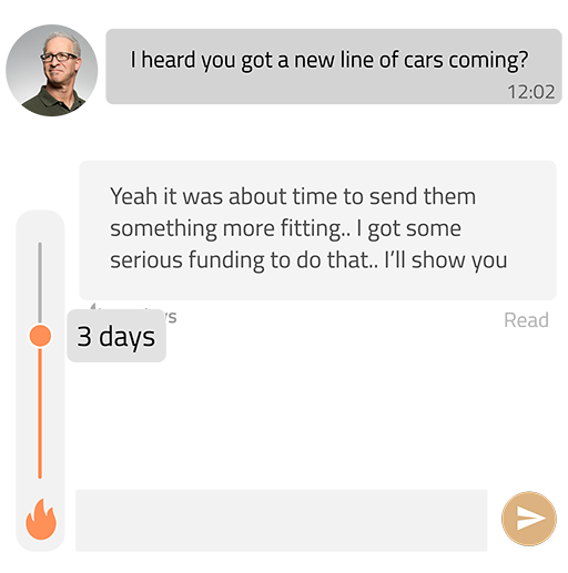 Speech balloons with a burn time slider.